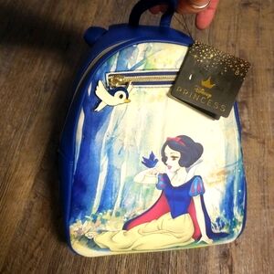 Loungefly New with Tag/Bag Backpack Snow White Disney Blue White Watercolors